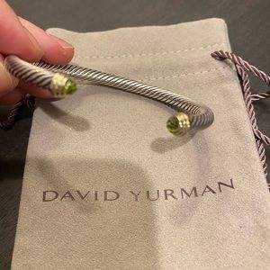 David Yurman Cable Classic Bracelet with Peridot and 18k yellow gold